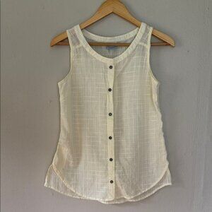 Columbia Light yellow grid design Sleeveless Blouse small